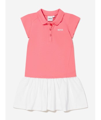 BOSS Girls Cotton Pique Polo Dress pas chere