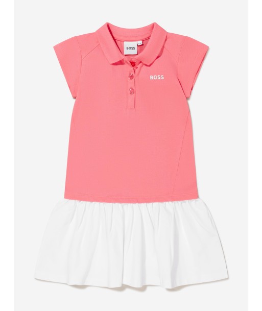 BOSS Girls Cotton Pique Polo Dress pas chere