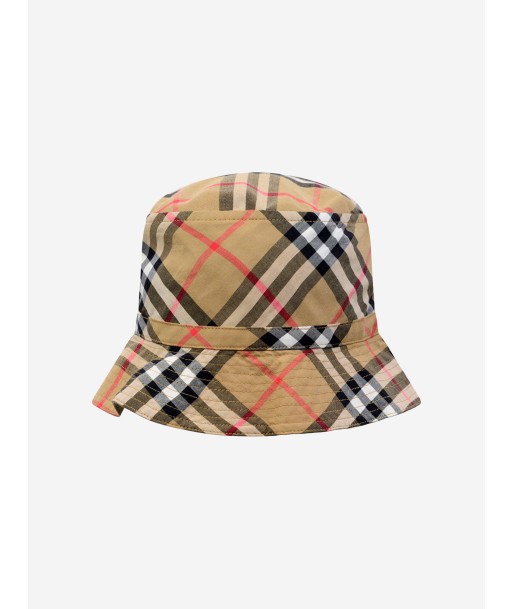 Burberry Kids Beige Vintage Check Cotton Hat Les êtres humains sont 