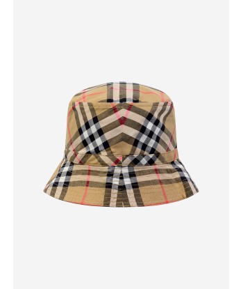 Burberry Kids Beige Vintage Check Cotton Hat Les êtres humains sont 