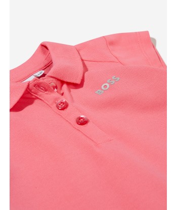 BOSS Girls Cotton Pique Polo Dress pas chere