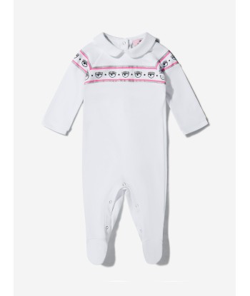 Chiara Ferragni Baby Girls Cotton Logo Babygrow de l' environnement