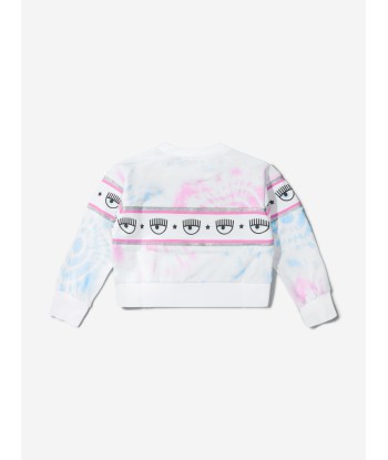 Chiara Ferragni Girls Cotton Tie-Dye Logo Sweatshirt pas cher