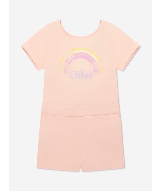 Chloé Girls Cotton Logo Playsuit Paris Déstockage Promo