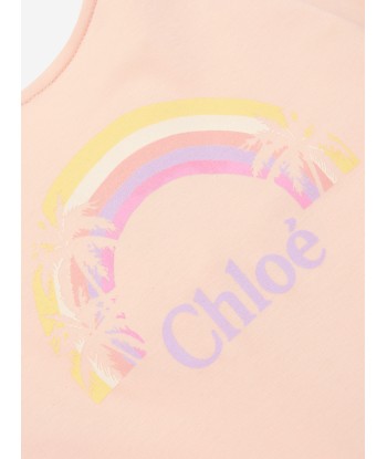 Chloé Girls Cotton Logo Playsuit Paris Déstockage Promo