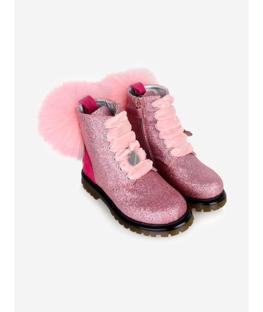 Monnalisa Glitter Pom Pom Boots destockage