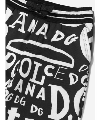 Dolce & Gabbana Boys Black Cotton Lettering Joggers Par le système avancé 