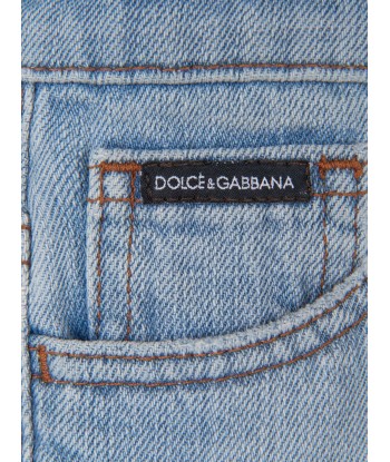 Dolce & Gabbana Girls Light Distressed Denim Jeans français