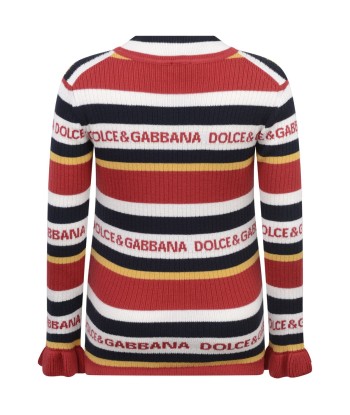 Dolce & Gabbana Girls Striped Turtleneck Sweater de pas cher