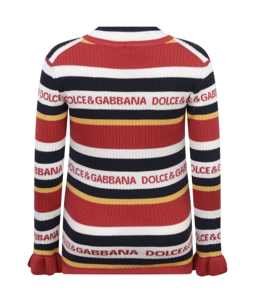 Dolce & Gabbana Girls Striped Turtleneck Sweater de pas cher