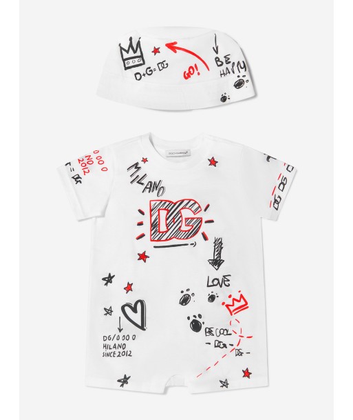 Dolce & Gabbana Baby Boys Cotton Graffiti Print Shortie And Hat Set meilleur choix