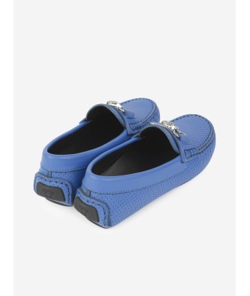 Versace Boys & Silver Leather Moccasins sur le site 