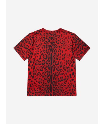 Dolce & Gabbana Boys Cotton Leopard Print T-Shirt Faites des économies