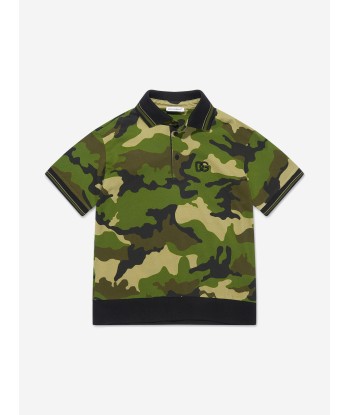 Dolce & Gabbana Boys Cotton Pique Camouflage Polo Shirt ou a consommer sur place