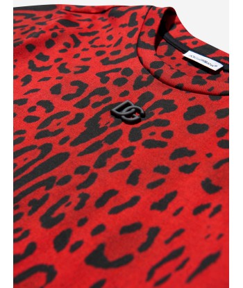 Dolce & Gabbana Boys Cotton Leopard Print T-Shirt Faites des économies