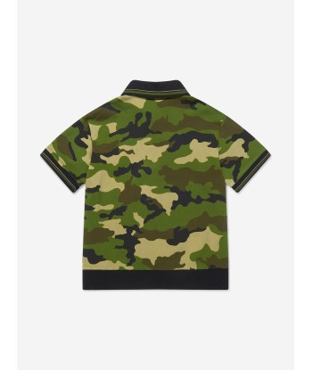 Dolce & Gabbana Boys Cotton Pique Camouflage Polo Shirt ou a consommer sur place