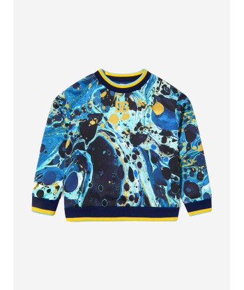 Dolce & Gabbana Boys Cotton Marble Print Sweatshirt livraison gratuite