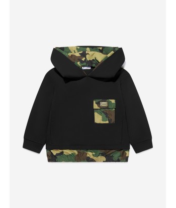 Dolce & Gabbana Boys Cotton Camouflage Trim Hoodie Livraison rapide