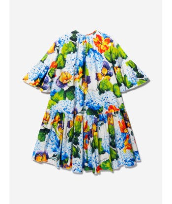 Dolce & Gabbana Girls Cotton 3/4 Sleeve Hydrangea Dress ou a consommer sur place