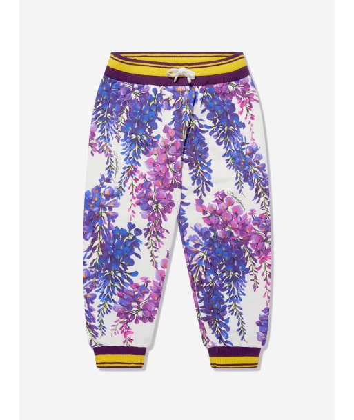 Dolce & Gabbana Girls Cotton Wisteria Print Joggers Pour