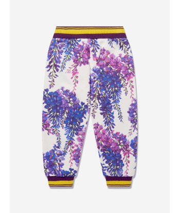 Dolce & Gabbana Girls Cotton Wisteria Print Joggers Pour