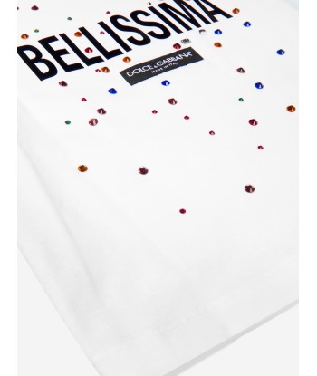 Dolce & Gabbana Girls Cotton Embellished Bellissima T-Shirt Amélioration de cerveau avec