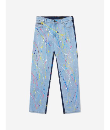 Dolce & Gabbana Boys Paint Splash Denim Jeans commande en ligne