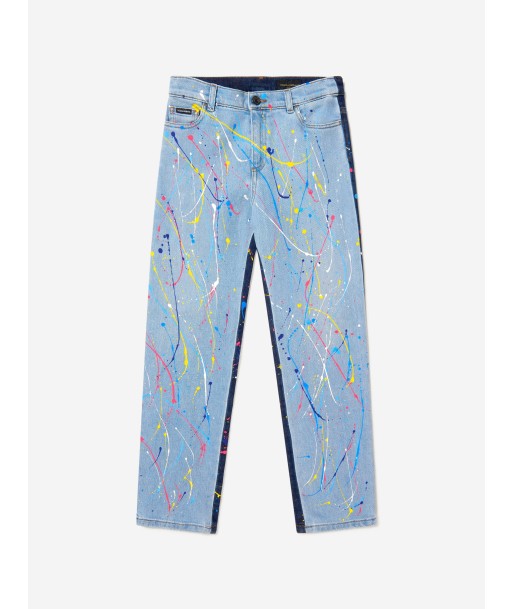 Dolce & Gabbana Boys Paint Splash Denim Jeans commande en ligne