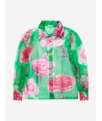 Dolce & Gabbana Girls Silk Carnation Print Blouse Venez découvrir notre 