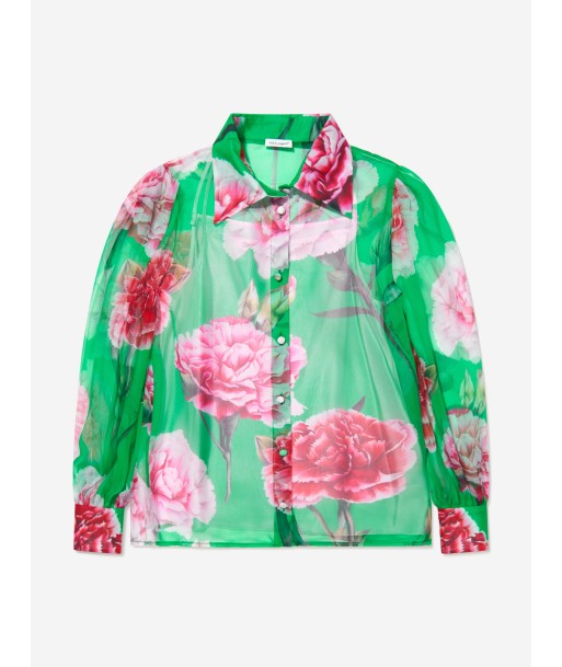 Dolce & Gabbana Girls Silk Carnation Print Blouse Venez découvrir notre 