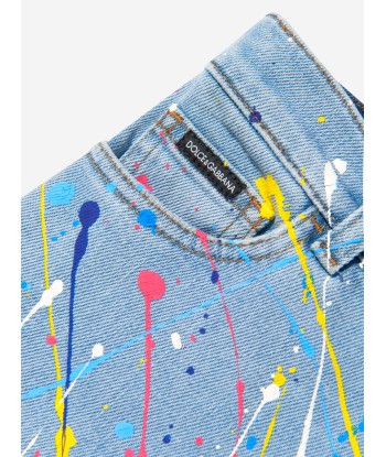 Dolce & Gabbana Boys Paint Splash Denim Jeans commande en ligne