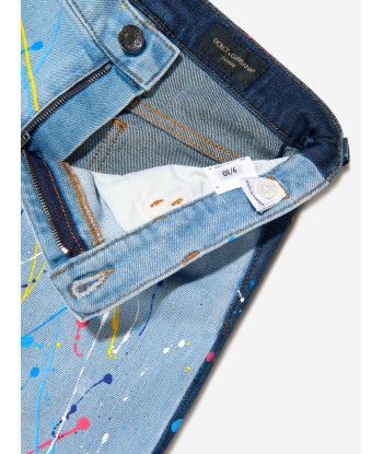 Dolce & Gabbana Boys Paint Splash Denim Jeans commande en ligne