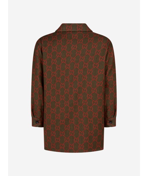 Gucci Boys Green GG Woolly Shirt la colonne vertébrale