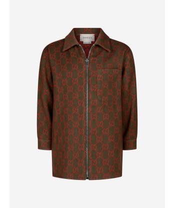 Gucci Boys Green GG Woolly Shirt la colonne vertébrale