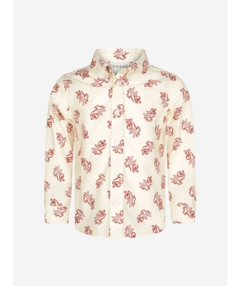 Gucci Baby Boys Beige Popeline Printed Shirt Venez acheter