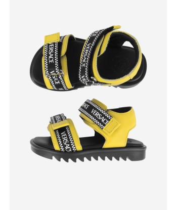 Versace Boys Leather Sandals basket pas cher