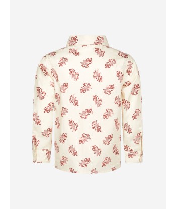 Gucci Baby Boys Beige Popeline Printed Shirt Venez acheter