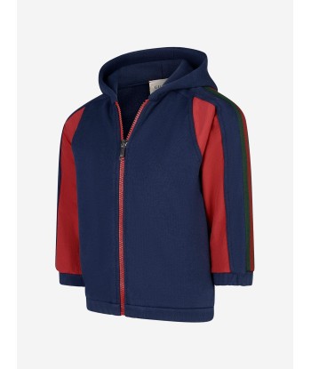 GUCCI Baby Boys Cotton Nylon Details Hooded Zip Up Top pas cheres