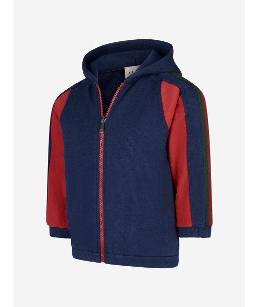 GUCCI Baby Boys Cotton Nylon Details Hooded Zip Up Top pas cheres