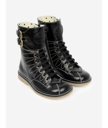 Gucci Girls Leather Lace Up Boots pas chere