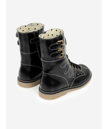 Gucci Girls Leather Lace Up Boots pas chere