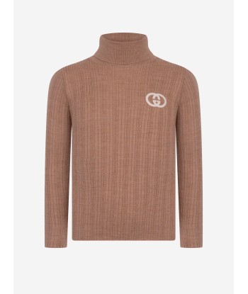 Gucci Kids Beige Wool Turtle Neck Jumper meilleur choix