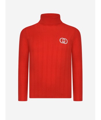 Gucci Kids Beige Wool Turtle Neck Jumper français