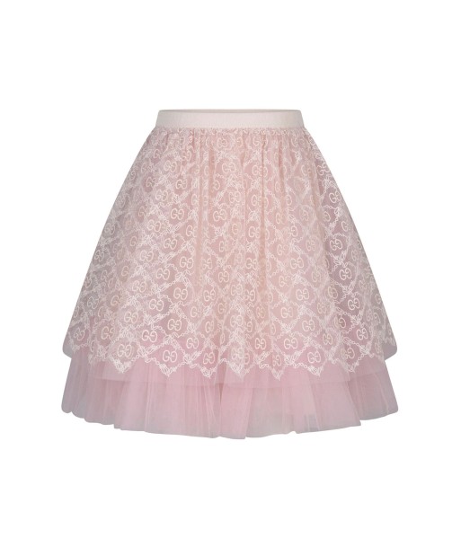 Gucci Girls light tulle GG embroidered skirt ou a consommer sur place