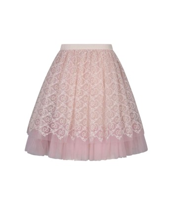 Gucci Girls light tulle GG embroidered skirt ou a consommer sur place