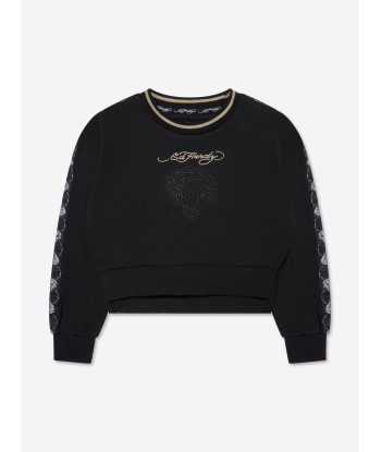 ED Hardy Girls Gold Label Sweatshirt in Black en linge