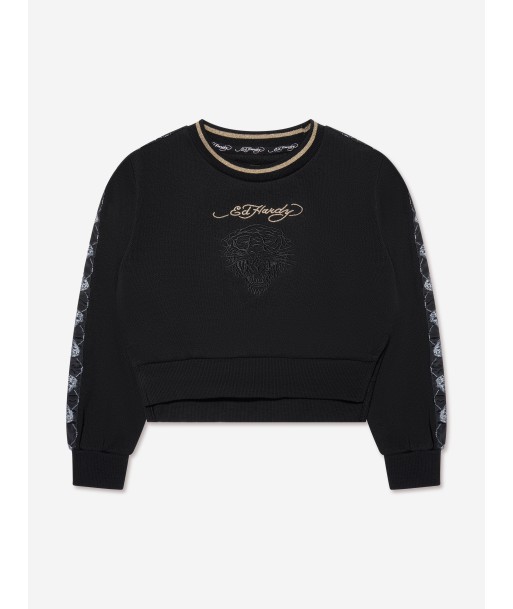 ED Hardy Girls Gold Label Sweatshirt in Black en linge