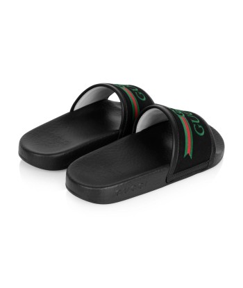 Gucci Rubber Logo Embossed Sliders de pas cher