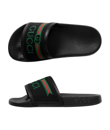 Gucci Rubber Logo Embossed Sliders de pas cher