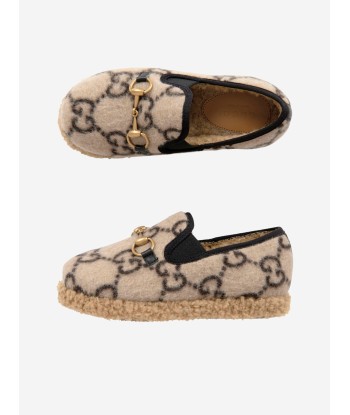 Gucci Beige GG Wool Loafers prix pour 